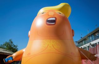 Image of large ballon of Donald Trump