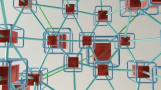 image of a mingle of connecting lines to small cubes of information